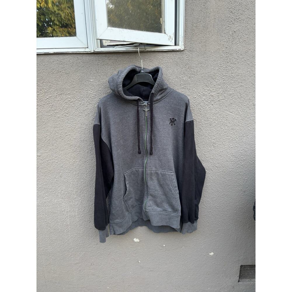 Vintage Y2K Avirex Full Zip Hoodie Size XL Gray